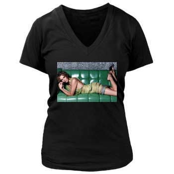 Saffron Burrows Women's Deep V-Neck TShirt