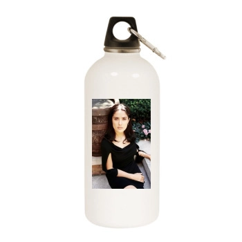 Salma Hayek White Water Bottle With Carabiner