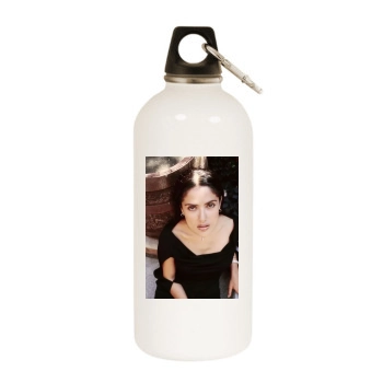 Salma Hayek White Water Bottle With Carabiner