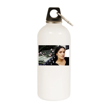 Salma Hayek White Water Bottle With Carabiner