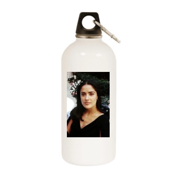 Salma Hayek White Water Bottle With Carabiner