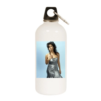 Sarah Shahi White Water Bottle With Carabiner