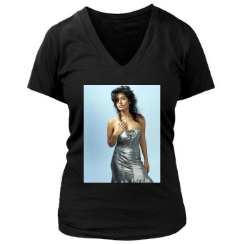 Sarah Shahi Women's Deep V-Neck TShirt