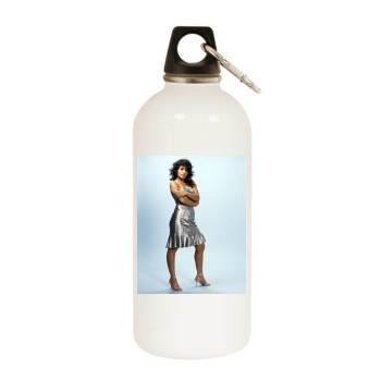 Sarah Shahi White Water Bottle With Carabiner