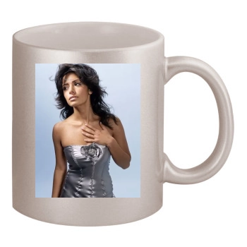 Sarah Shahi 11oz Metallic Silver Mug