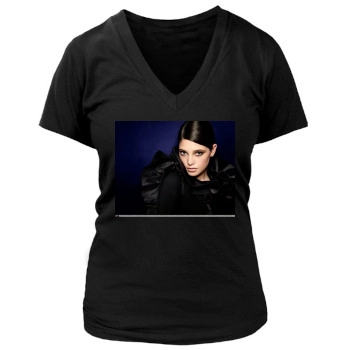 Scarlett Johansson Women's Deep V-Neck TShirt