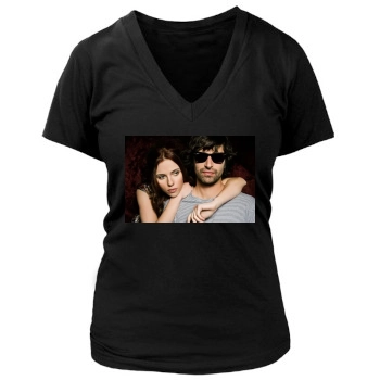 Scarlett Johansson Women's Deep V-Neck TShirt