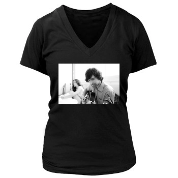 Scarlett Johansson Women's Deep V-Neck TShirt