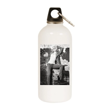 Scarlett Johansson White Water Bottle With Carabiner