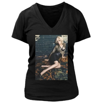 Scarlett Johansson Women's Deep V-Neck TShirt