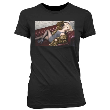 Scarlett Johansson Women's Junior Cut Crewneck T-Shirt