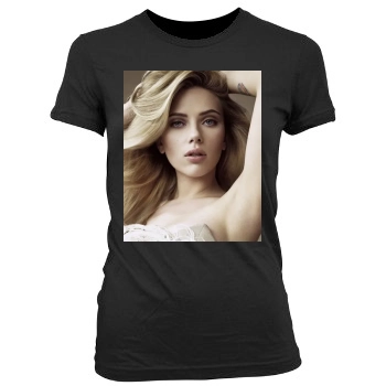 Scarlett Johansson Women's Junior Cut Crewneck T-Shirt