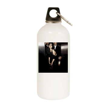 Salma Hayek White Water Bottle With Carabiner