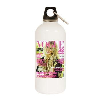 Sienna Miller White Water Bottle With Carabiner