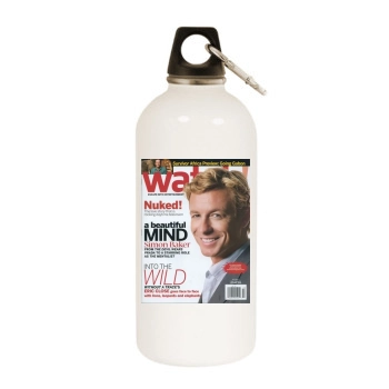 Simon Baker White Water Bottle With Carabiner