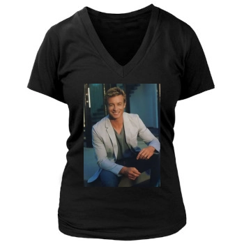 Simon Baker Women's Deep V-Neck TShirt