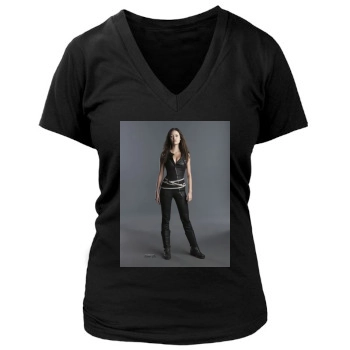 Summer Glau Women's Deep V-Neck TShirt