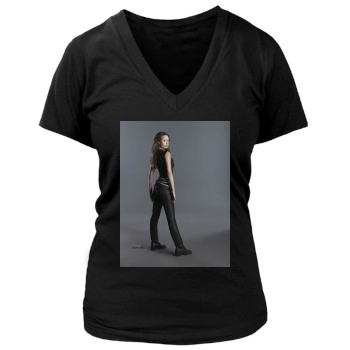 Summer Glau Women's Deep V-Neck TShirt