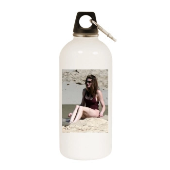 Stephanie Seymour White Water Bottle With Carabiner