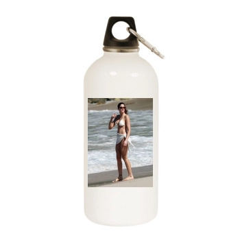 Stephanie Seymour White Water Bottle With Carabiner