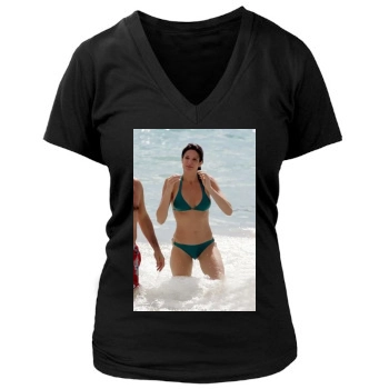 Stephanie Seymour Women's Deep V-Neck TShirt