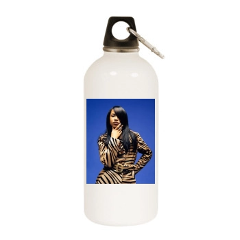 Aaliyah White Water Bottle With Carabiner