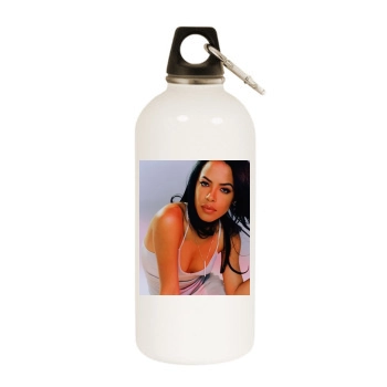 Aaliyah White Water Bottle With Carabiner