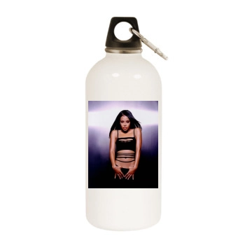 Aaliyah White Water Bottle With Carabiner