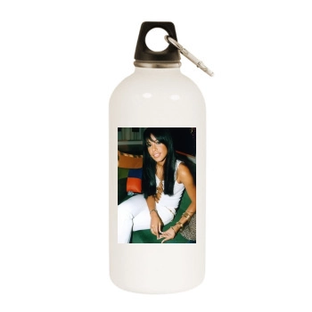 Aaliyah White Water Bottle With Carabiner