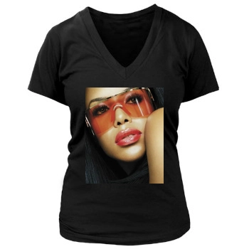 Aaliyah Women's Deep V-Neck TShirt