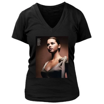 Adriana Lima Women's Deep V-Neck TShirt