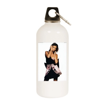 Adriana Lima White Water Bottle With Carabiner