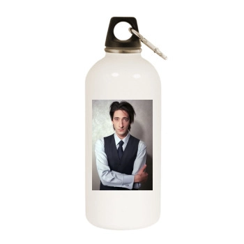 Adrien Brody White Water Bottle With Carabiner