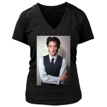 Adrien Brody Women's Deep V-Neck TShirt