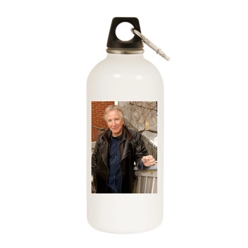 Alan Rickman White Water Bottle With Carabiner