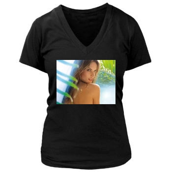 Alessandra Ambrosio Women's Deep V-Neck TShirt