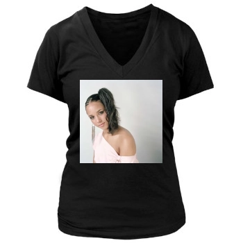 Alicia Keys Women's Deep V-Neck TShirt