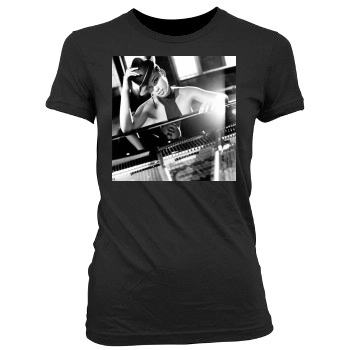 Alicia Keys Women's Junior Cut Crewneck T-Shirt