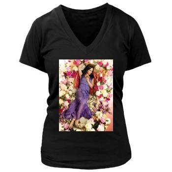 Alicia Keys Women's Deep V-Neck TShirt