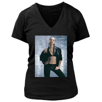 Alicia Keys Women's Deep V-Neck TShirt