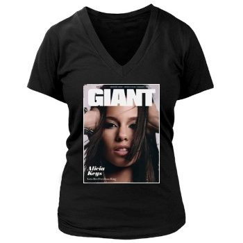 Alicia Keys Women's Deep V-Neck TShirt