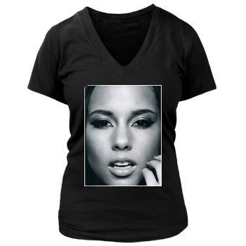 Alicia Keys Women's Deep V-Neck TShirt