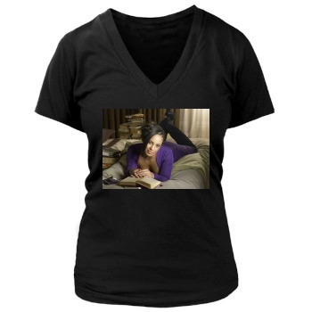 Alicia Keys Women's Deep V-Neck TShirt