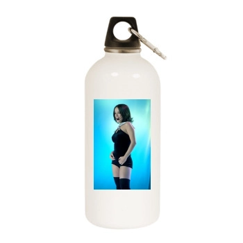 Alizee White Water Bottle With Carabiner