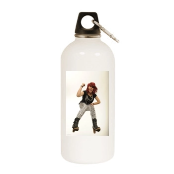 Allison Iraheta White Water Bottle With Carabiner