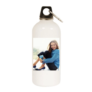 Amanda Bynes White Water Bottle With Carabiner