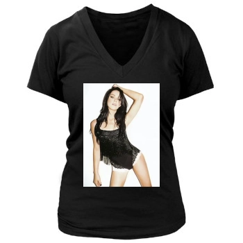 Amber Heard Women's Deep V-Neck TShirt