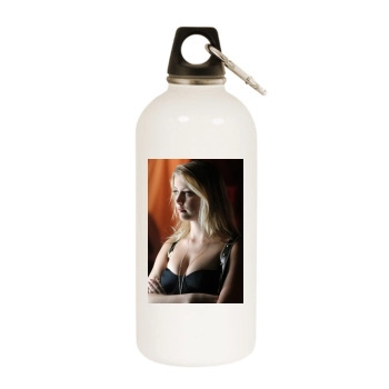 Amber Heard White Water Bottle With Carabiner