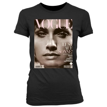 Amber Valletta Women's Junior Cut Crewneck T-Shirt