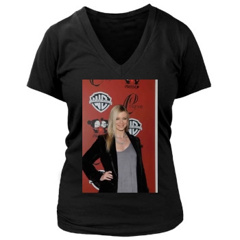 Amy Smart Women's Deep V-Neck TShirt